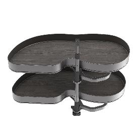 EMUCA SISTEMA DE RINCÓN EXTRAÍBLE LAKE HARMONY PARA MUEBLE DE COCINA, IZQUIERDA, ALTURA REGULABLE, ACERO Y MADERA, 