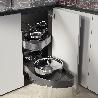 EMUCA SISTEMA DE RINCÓN EXTRAÍBLE LAKE HARMONY PARA MUEBLE DE COCINA, IZQUIERDA, ALTURA REGULABLE, ACERO Y MADERA, 