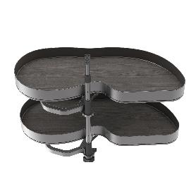 EMUCA SISTEMA DE RINCÓN EXTRAÍBLE LAKE HARMONY PARA MUEBLE DE COCINA, DERECHA, ALTURA REGULABLE, ACERO Y MADERA, GR