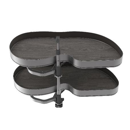 EMUCA SISTEMA DE RINCÓN EXTRAÍBLE LAKE HARMONY PARA MUEBLE DE COCINA, DERECHA, ALTURA REGULABLE, ACERO Y MADERA, GR