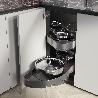 EMUCA SISTEMA DE RINCÓN EXTRAÍBLE LAKE HARMONY PARA MUEBLE DE COCINA, DERECHA, ALTURA REGULABLE, ACERO Y MADERA, GR