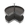 EMUCA JUEGO DE BANDEJAS GIRATORIAS HARMONY 3/4, MÓDULO ANCHO 800MM, ALTURA REGULABLE, ACERO Y MADERA, GRIS ANTRACIT