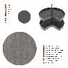 EMUCA JUEGO DE BANDEJAS GIRATORIAS HARMONY 3/4, MÓDULO ANCHO 800MM, ALTURA REGULABLE, ACERO Y MADERA, GRIS ANTRACIT