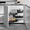 EMUCA RINCONERO EXTRAÍBLE HARMONY PARA MUEBLES DE COCINA, IZQUIERDA, ACERO Y MADERA, GRIS ANTRACITA