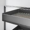 EMUCA RINCONERO EXTRAÍBLE HARMONY PARA MUEBLES DE COCINA, DERECHA, ACERO Y MADERA, GRIS ANTRACITA