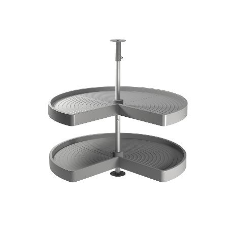 EMUCA JUEGO DE BANDEJAS GIRATORIAS SHELVO 3/4, PARA MÓDULO 900MM, PLÁSTICO Y ALUMINIO, GRIS