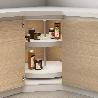 EMUCA JUEGO DE BANDEJAS CIRCULARES SHELVO PARA MUEBLE DE COCINA, PARA MÓDULO 800MM, PLÁSTICO Y ALUMINIO, BLANCO