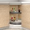 EMUCA JUEGO DE BANDEJAS CIRCULARES SHELVO PARA MUEBLE DE COCINA, PARA MÓDULO 800MM, PLÁSTICO Y ALUMINIO, GRIS