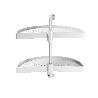 EMUCA JUEGO DE BANDEJAS GIRATORIAS SHELVO 1/2 LUNA, PARA MÓDULO 900MM, PLÁSTICO Y ALUMINIO, BLANCO