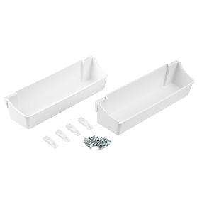 EMUCA LOTE DE 2 BANDEJAS AUXILIARES, LONGITUD 350MM, PLÁSTICO, BLANCO