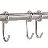 EMUCA COLGADOR ADHESIVO DE COCINA CON 5 GANCHOS SUPRA, ACERO INOXIDABLE