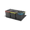 EMUCA KIT DE CONTENEDORES DE RECICLAJE PARA CAJÓN DE COCINA CON BASE RECYCLE ALTURA 266MM, 2X15LITROS, 2X7LITROS, M