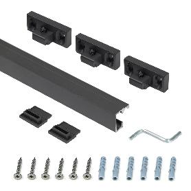 EMUCA PERFIL PARA COLGAR ACCESORIOS DE COCINA TITANE, LONGITUD 1.1M, ALUMINIO Y ZAMAK, GRIS ANTRACITA