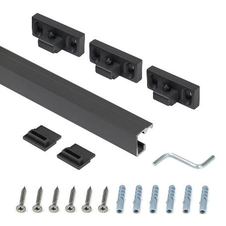 EMUCA PERFIL PARA COLGAR ACCESORIOS DE COCINA TITANE, LONGITUD 1.1M, ALUMINIO Y ZAMAK, GRIS ANTRACITA