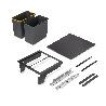 EMUCA CONTENEDOR DE RECICLAJE PARA FIJACIÓN LATERAL EN MUEBLE DE COCINA RECYCLE 2X24LITROS, ACERO, PLÁSTICO GRIS AN