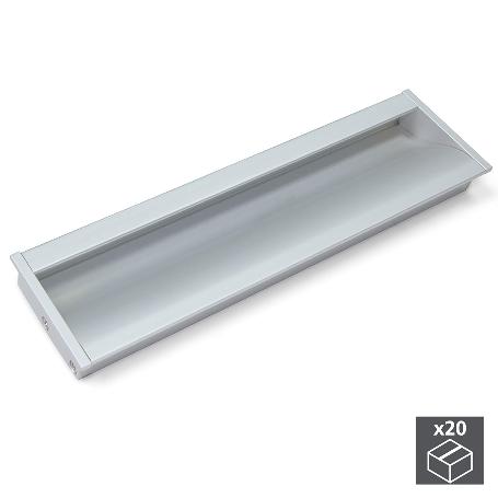 EMUCA LOTE DE 20 TIRADORES PARA MUEBLE ALFAFAR, L190MM, INTEREJE 160MM, ALUMINIO, ANODIZADO MATE