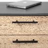 EMUCA LOTE DE 10 TIRADORES PARA MUEBLE ORLANDO, L188MM, INTEREJE 128MM, ACERO, PINTADO NEGRO