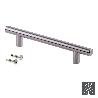 EMUCA LOTE DE 10 TIRADORES PARA MUEBLE ORLANDO, L188MM, INTEREJE 128MM, ACERO, NÍQUEL SATINADO