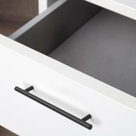 EMUCA LOTE DE 10 TIRADORES PARA MUEBLE ORLANDO, L336MM, INTEREJE 256MM, ACERO, PINTADO NEGRO
