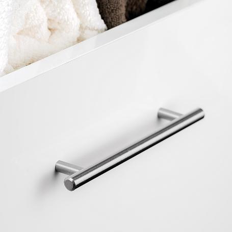 EMUCA LOTE DE 10 TIRADORES PARA MUEBLE ORLANDO, L136MM, INTEREJE 96MM, ACERO, NÍQUEL SATINADO