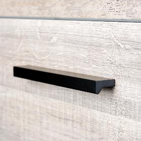 EMUCA LOTE DE 5 TIRADORES PARA MUEBLE XIRIVELLA, L160MM, INTEREJE 128MM, ALUMINIO, ANODIZADO NEGRO