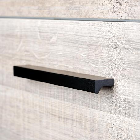 EMUCA LOTE DE 5 TIRADORES PARA MUEBLE XIRIVELLA, L160MM, INTEREJE 128MM, ALUMINIO, ANODIZADO NEGRO