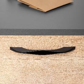 EMUCA LOTE DE 8 TIRADORES PARA MUEBLE VARNA, L181MM, INTEREJE 160MM, ZAMAK, PINTADO NEGRO