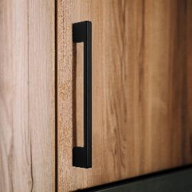 EMUCA LOTE DE 5 TIRADORES PARA MUEBLE PAIPORTA, L160MM, INTEREJE 128MM, ZAMAK, PINTADO NEGRO