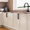 EMUCA LOTE DE 5 TIRADORES PARA MUEBLE PAIPORTA, L160MM, INTEREJE 128MM, ZAMAK, PINTADO NEGRO