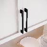 EMUCA LOTE DE 5 TIRADORES PARA MUEBLE PAIPORTA, L160MM, INTEREJE 128MM, ZAMAK, PINTADO NEGRO