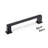 EMUCA LOTE DE 5 TIRADORES PARA MUEBLE TANGER, L147.5MM, INTEREJE 128MM, ZAMAK, PINTADO NEGRO