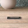 EMUCA LOTE DE 5 TIRADORES PARA MUEBLE TANGER, L147.5MM, INTEREJE 128MM, ZAMAK, PINTADO NEGRO