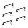 EMUCA LOTE DE 5 TIRADORES PARA MUEBLE TANGER, L147.5MM, INTEREJE 128MM, ZAMAK, PINTADO NEGRO