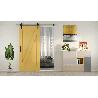 EMUCA TIRADOR PARA PUERTAS CORREDERAS COLGADAS DE MADERA PASADENA, LONGITUD 240 MM, INTEREJE 180 MM, ACERO, NEGRO T