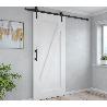 EMUCA TIRADOR PARA PUERTAS CORREDERAS COLGADAS DE MADERA PASADENA, LONGITUD 240 MM, INTEREJE 180 MM, ACERO, NEGRO T