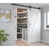 EMUCA TIRADOR PARA PUERTAS CORREDERAS COLGADAS DE MADERA PASADENA, LONGITUD 240 MM, INTEREJE 180 MM, ACERO, NEGRO T