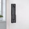 EMUCA TIRADOR PARA PUERTAS CORREDERAS COLGADAS DE MADERA PASADENA, LONGITUD 240 MM, INTEREJE 180 MM, ACERO, NEGRO T