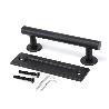 EMUCA TIRADOR PARA PUERTAS CORREDERAS COLGADAS DE MADERA PASADENA, LONGITUD 240 MM, INTEREJE 180 MM, ACERO, NEGRO T