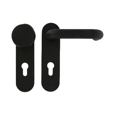 AMIG 21284 | MANILLA + POMO FIJO  3PB72 | 172 X 46 MM | ACERO + POLIPROPILENO | NEGRO