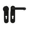 AMIG 21284 | MANILLA + POMO FIJO  3PB72 | 172 X 46 MM | ACERO + POLIPROPILENO | NEGRO