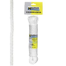 CUERDA TRENZADA PLÁSTICO BLANCA (MADEJA 15 M.)