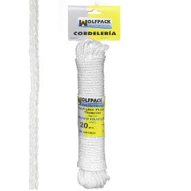 CUERDA TRENZADA PLÁSTICO BLANCA (MADEJA 20 M.)