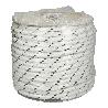 CUERDA POLIESTER TRENZADA BLANCO / AZUL 10 MM. BOBINA 100 M.