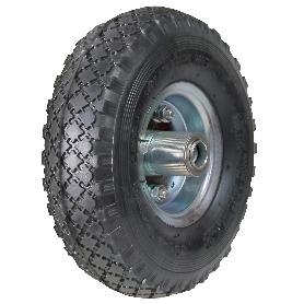 RUEDA CARRETILLA ALMACEN / SACOS  NEUMÁTICA LLANTA GALVANIZADA EJE DESCENTRADO Ø 20 MM.