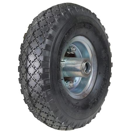 RUEDA CARRETILLA ALMACEN / SACOS  NEUMÁTICA LLANTA GALVANIZADA EJE DESCENTRADO Ø 20 MM.