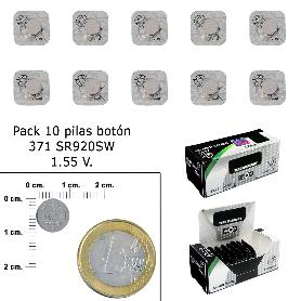 PILA BOTON OXIDO DE PLATA 371 / SR920SW (CAJA 10 PILAS)
