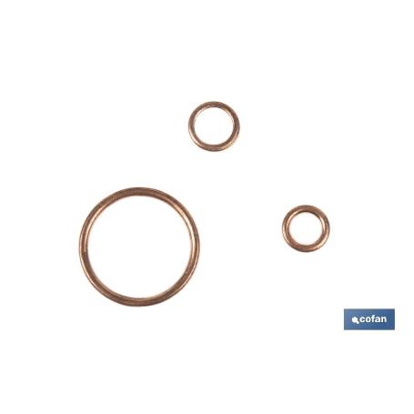 ARANDELA DE COBRE PARA TAPON CARTER 22X28   CAJA 100 UNID.
