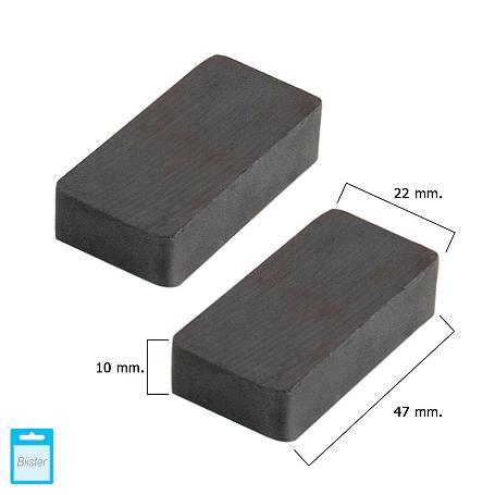 IMAN WOLFPACK FERRITA RECTANGULAR 47X22X10 MM. (BLISTER 2 PIEZAS)