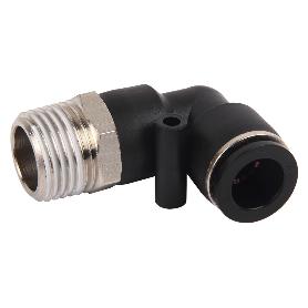 RACOR ROSCADO CODO PLASTICO T-10, R-1/8   CAJA 5 UNID.