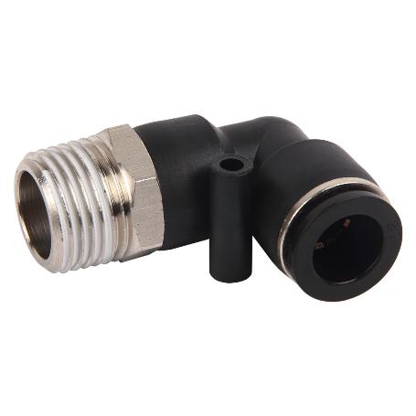 RACOR ROSCADO CODO PLASTICO T-12, R-3/8   CAJA 5 UNID.